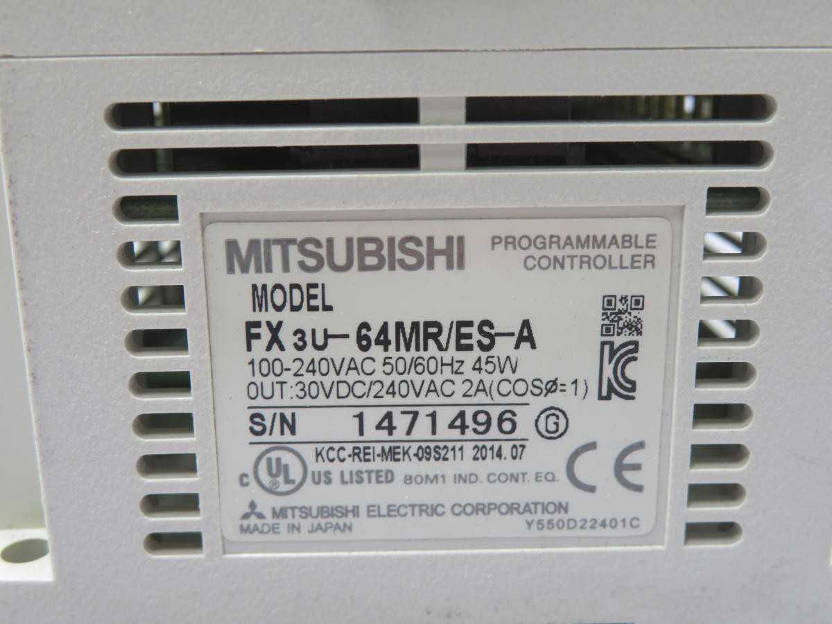 MITSUBISHI FX3U-64MR/ES-A FX2N-8EX-ES/UL PROGRAMMABLE CONTROLLER T220754 - PLC MODULES