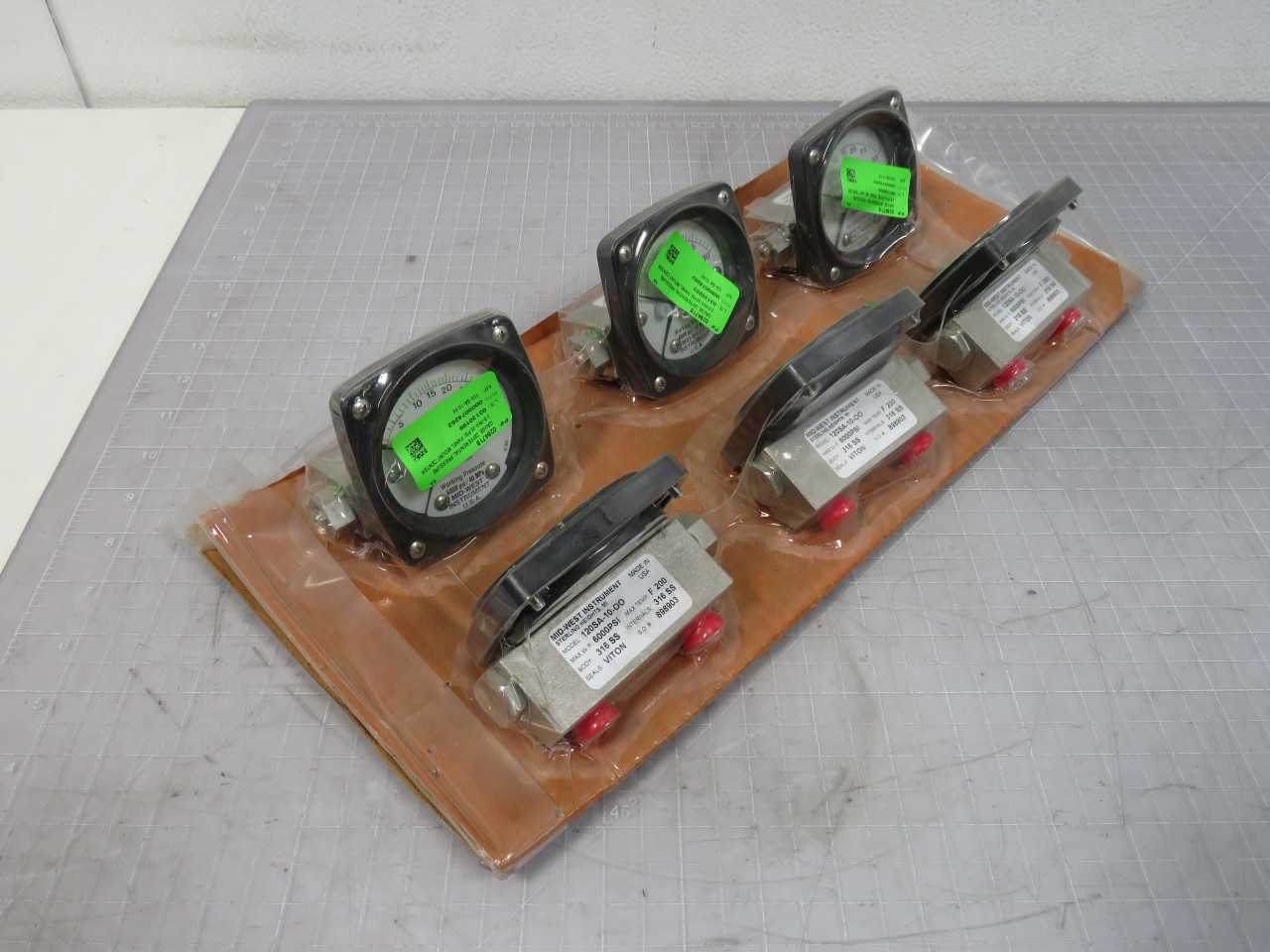Lot Of 6 Mid-West Instrument 120SA-10-OO 316 SS Pressure Switches T162365 - SWITCHES
