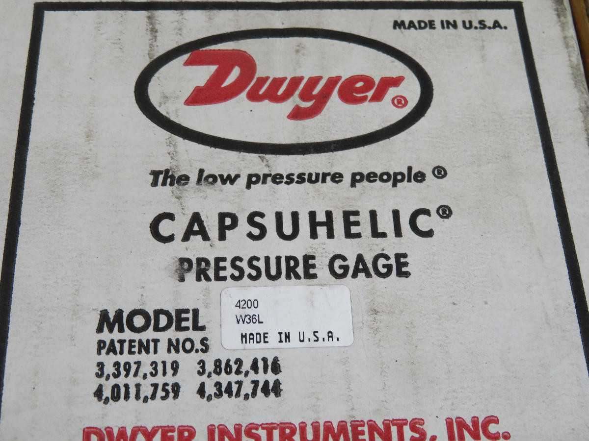 DWYER W36L 4200 CAPSUHELIC PRESSURE GAGE T217615 - PRESSURE MEASUREMENT