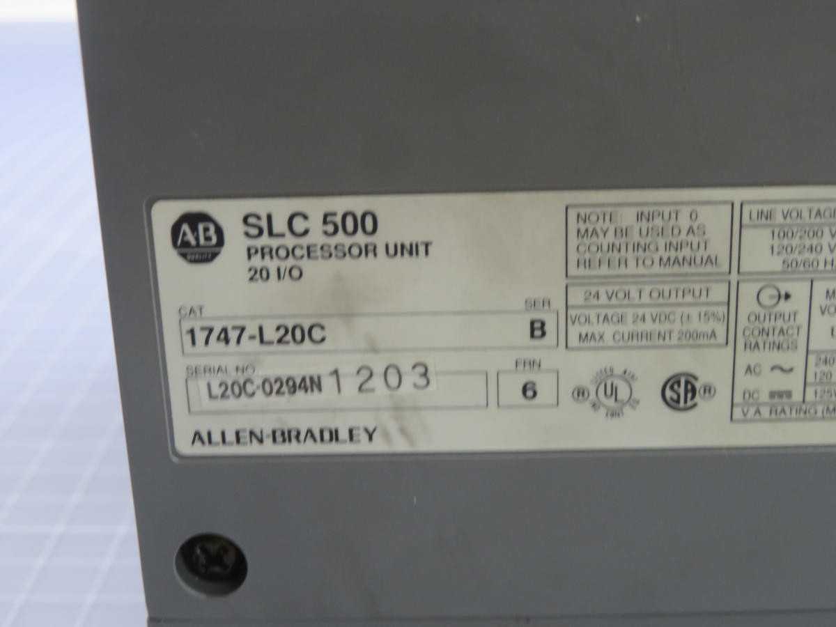 ALLEN BRADLEY 1747-L20C FIXED HARDWARE STYLE CONTROLLER T244904 - INDUSTRIAL PARTS