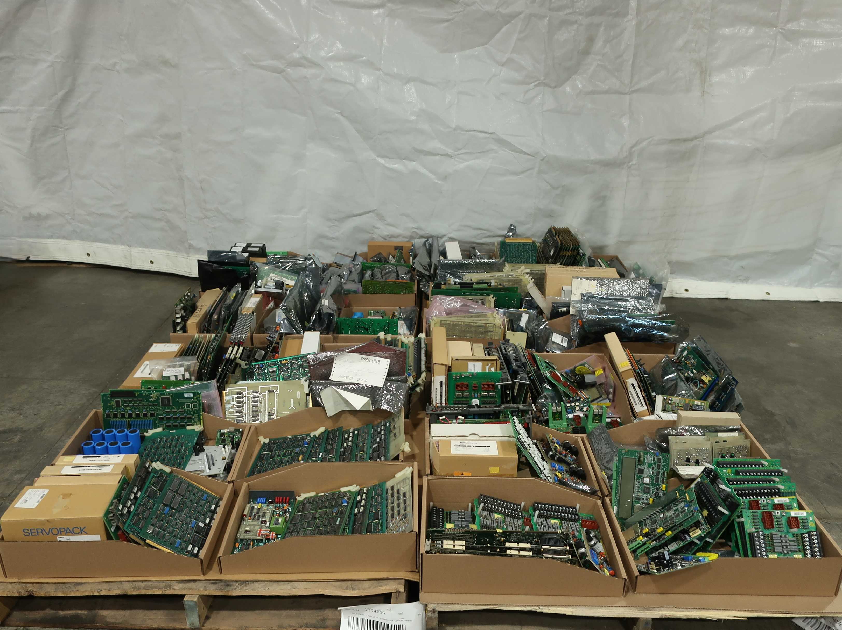 SKU 1774254 - 4 PALLETS OF ASSORTED PCB BOARDS - PCB CIRCUIT BOARDS