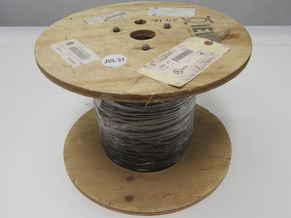 LOT OF 1000 FT ICA 10151441-0 BCF WIRE CABLE BLACK JACKET WITH 1 CONDUCTOR COPPER T206835 - ELECTRICAL WIRE