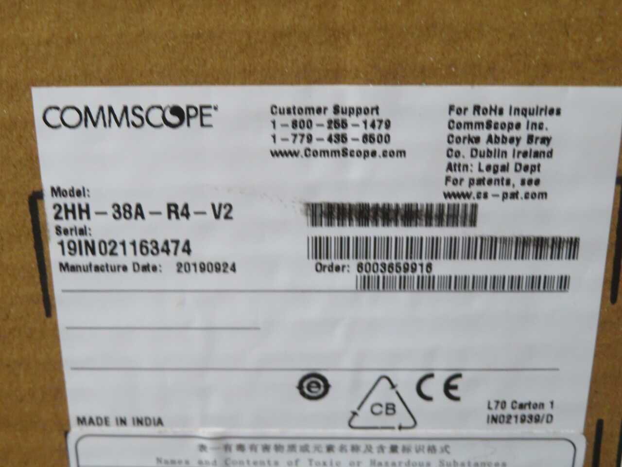 Commscope 2HH-38A-R4-V2 8-Port Multibeam Base Station Antenna With Mount Kit - INDUSTRIAL PARTS