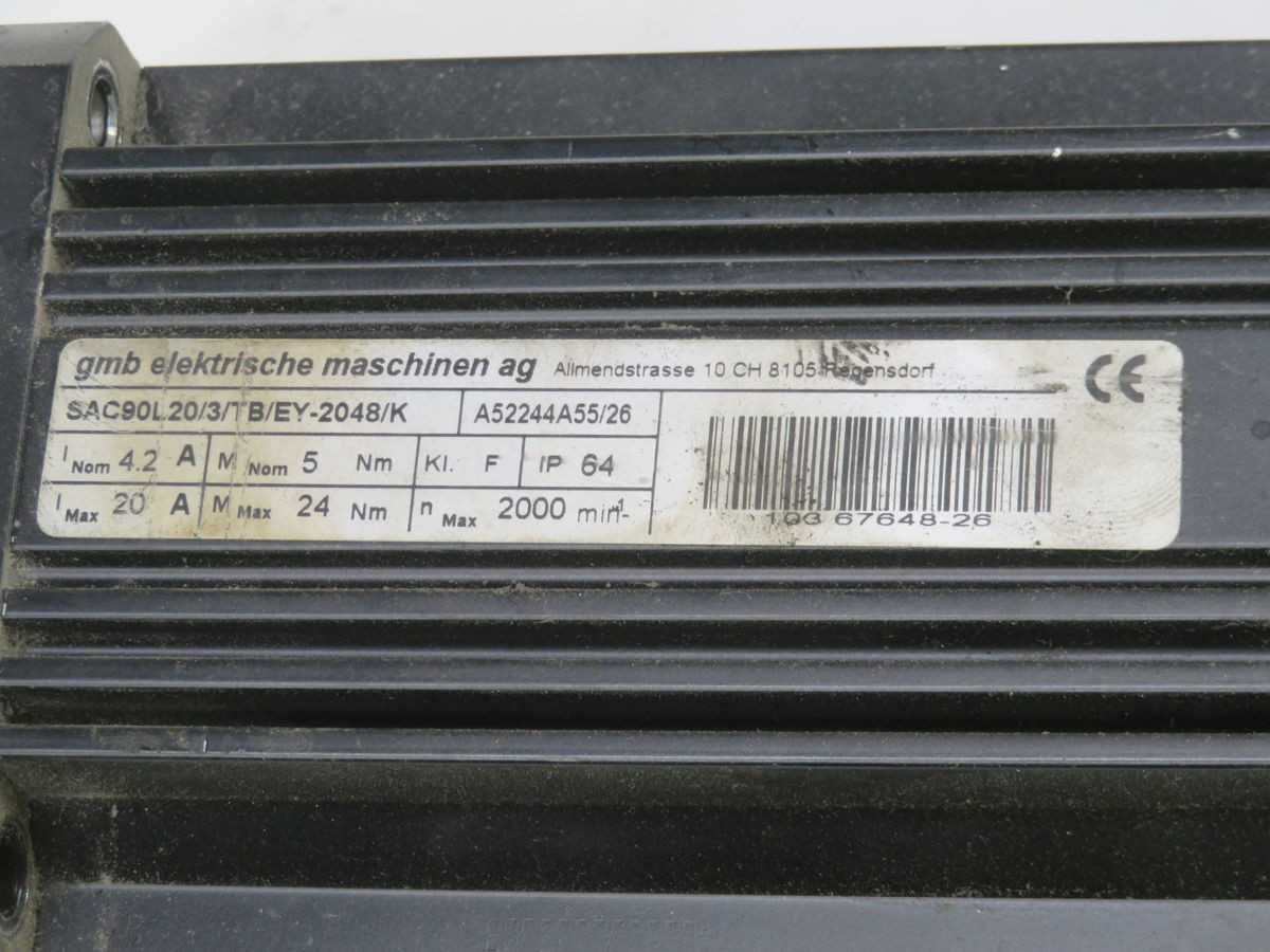GMB SAC90L20/3/TB/EY-2048/K SERVO MOTOR T255102 - SERVO