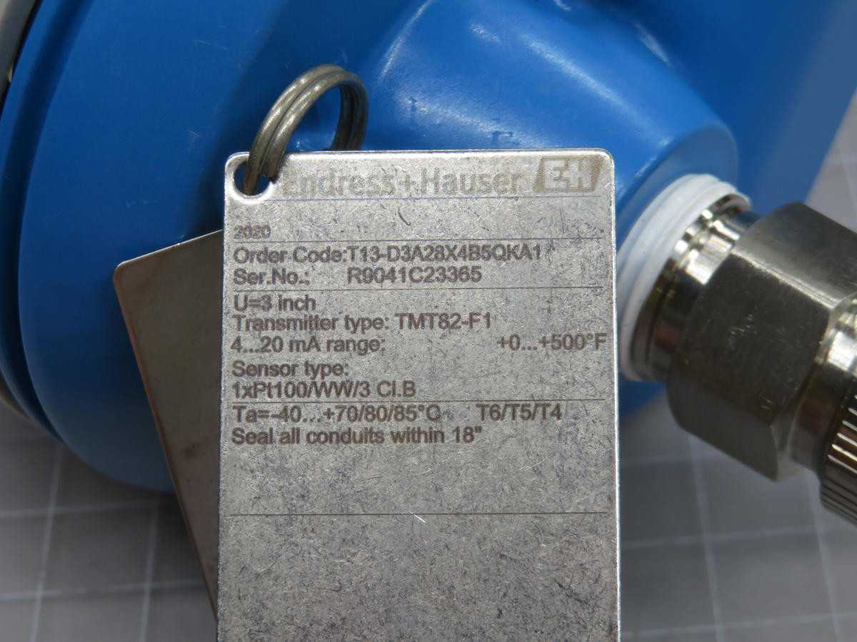 ENDRESS HAUSER T13-D3A28X4B5QKA1 TRANSMITTER T205670 - TEMPERATURE CONTROL COMPONENTS