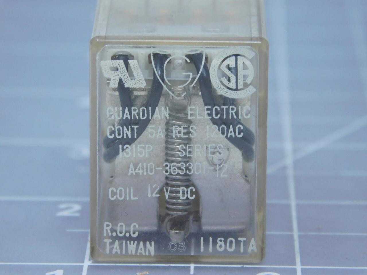 LOT OF 50 GUARDIAN ELECTRIC A410-363301-12 RELAYS 5 A 12 VDC T121691 - ELECTRICAL RELAYS