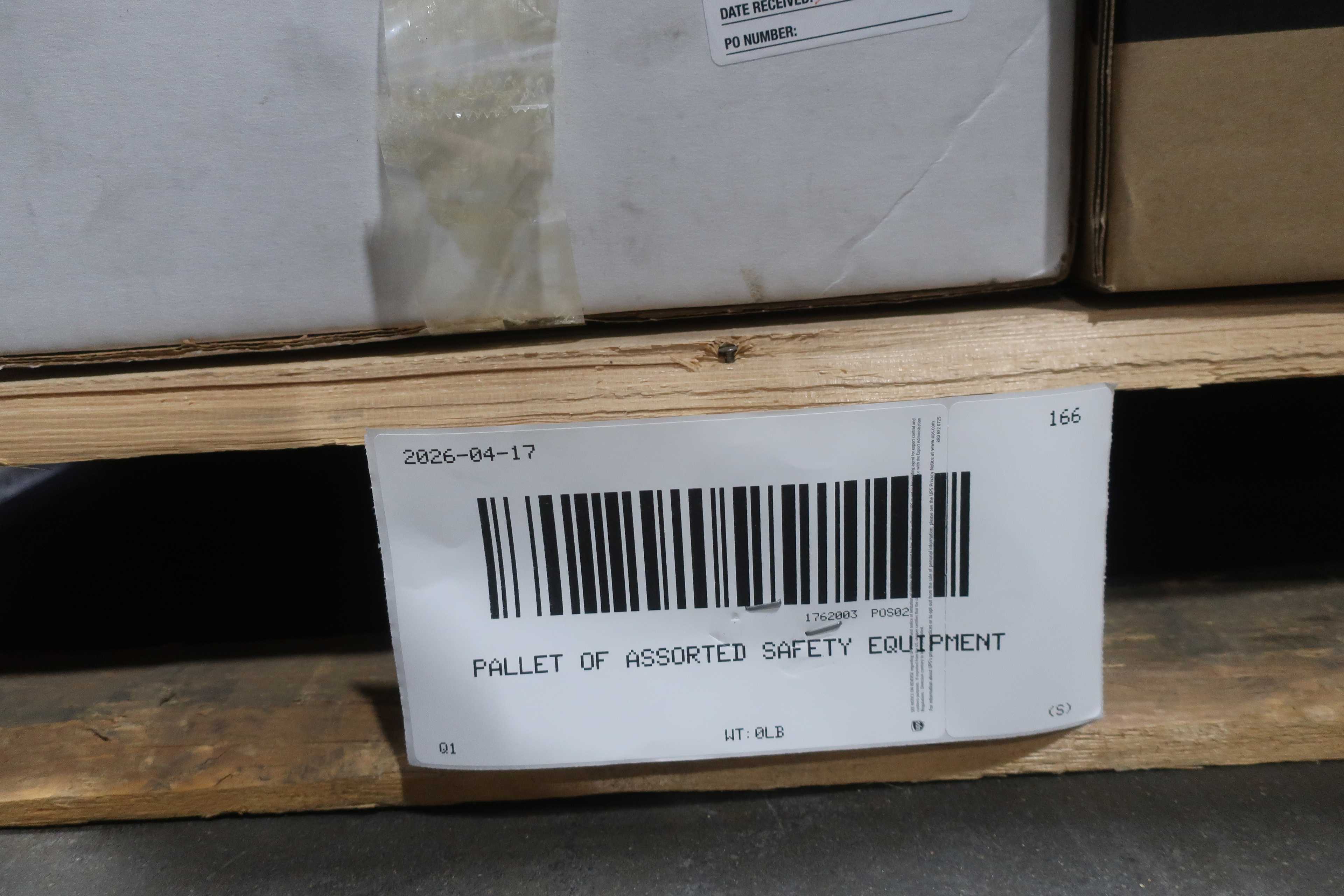 SKU 1762003 - PALLET OF ASSORTED SAFETY EQUIPMENT - SAFETY EQUIPMENT