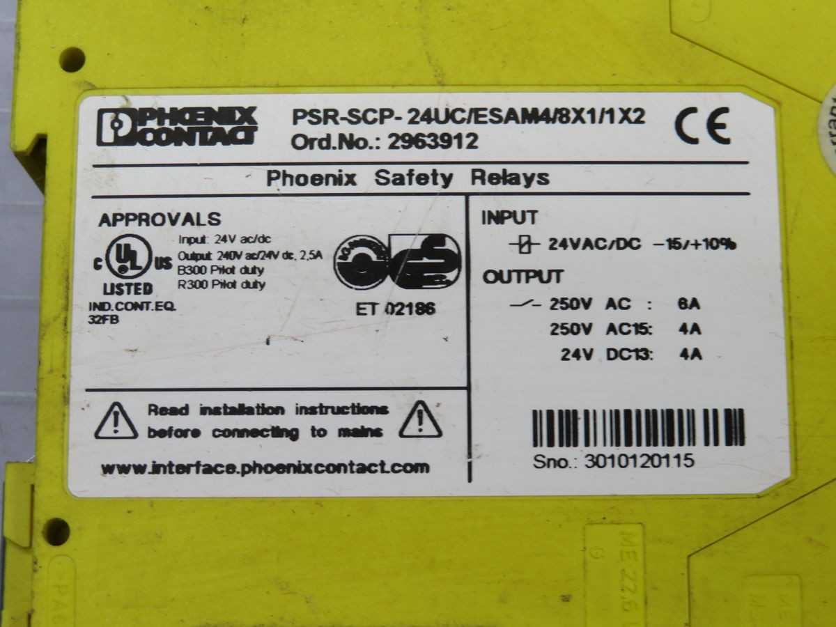 PHOENIX CONTACT PSR-SCP-24UC/ESAM4/8X1/1X2 SAFETY RELAY T256037 - SAFETY RELAY