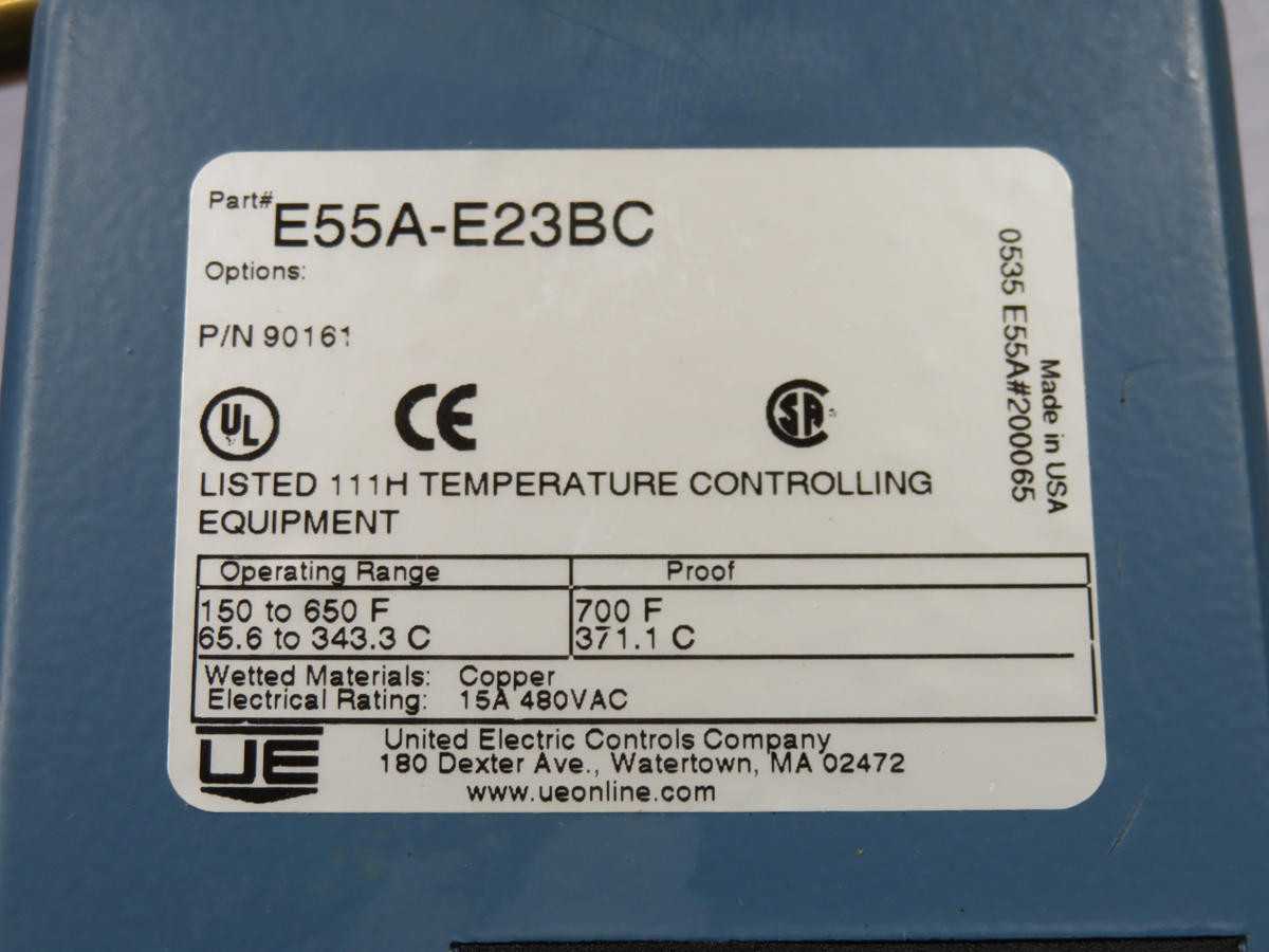 United Electric E55A-E23BC Temperature Switch T217482 - TEMPERATURE CONTROL COMPONENTS