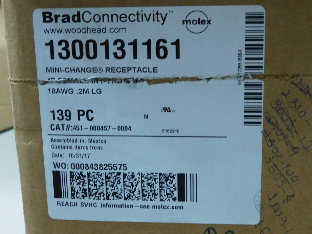 Lot Of 120 Brad Connectivity Mini-Change Receptacle 4P Female Int-Thd BRA - PLUGS & RECEPTACLES