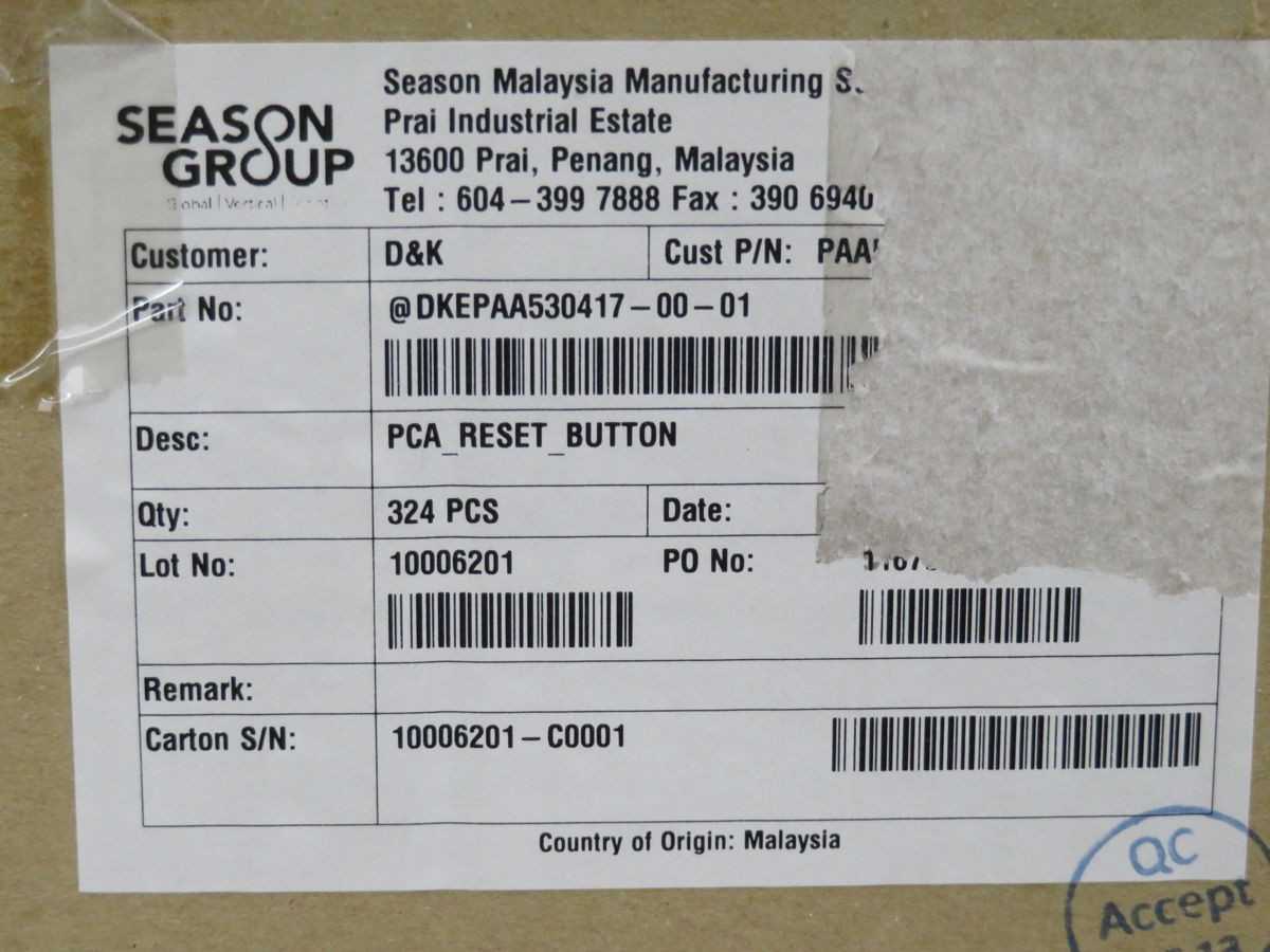 Lot Of 150 PCA Reset Buttons 530417-00-01 DKEPAA530417-00-01 T258564 - SWITCHES