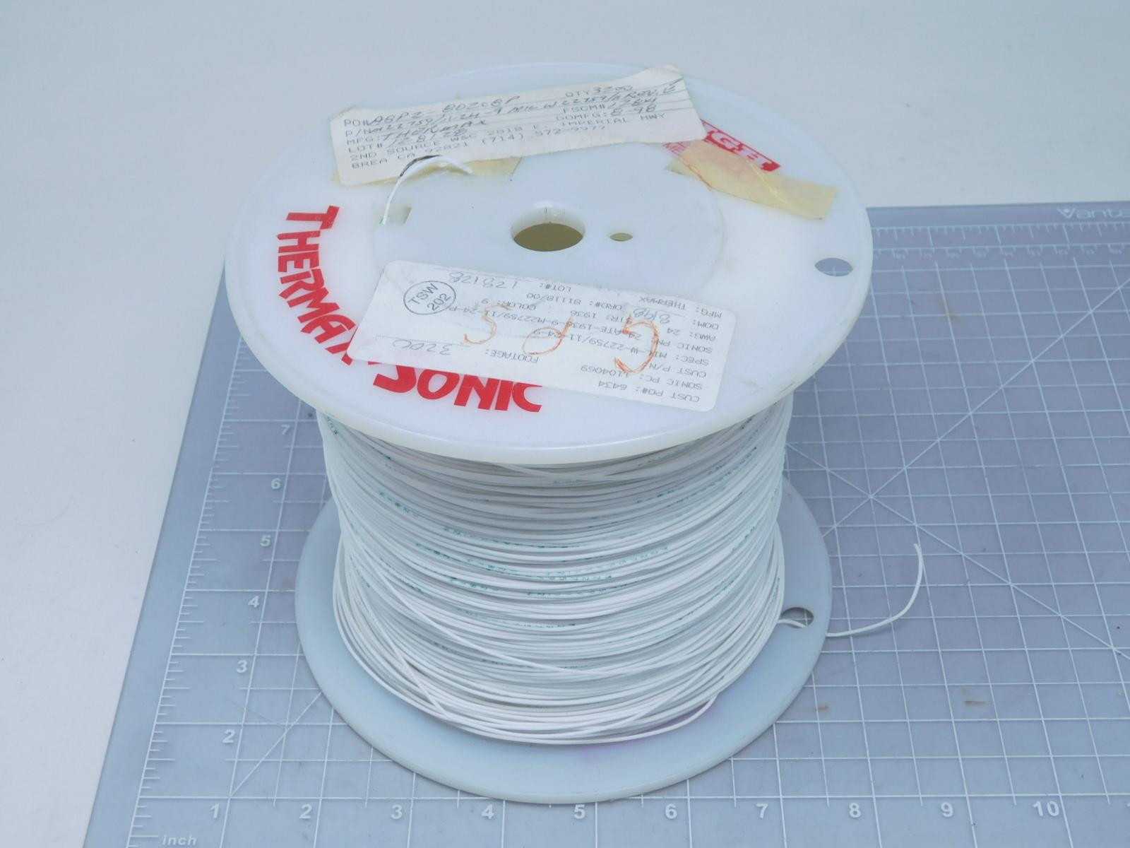 THERMAL SONIC M22759/11-24-9 MIL SPEC WIRE WHITE 24 AWG T128364 - ELECTRICAL WIRE