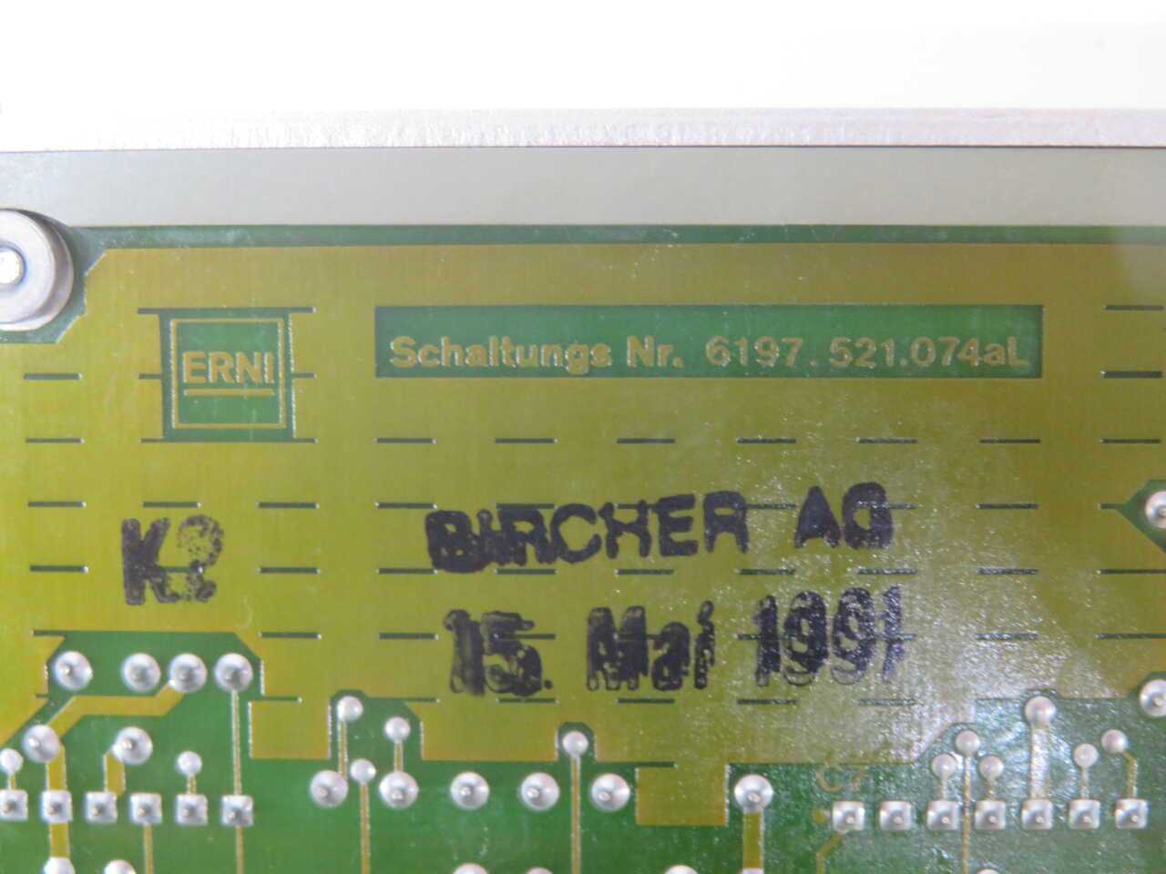 ERNI 6197.521.074AL A/D CONVERTER CONTROL CIRCUIT BOARD T272359 - PLC MODULES