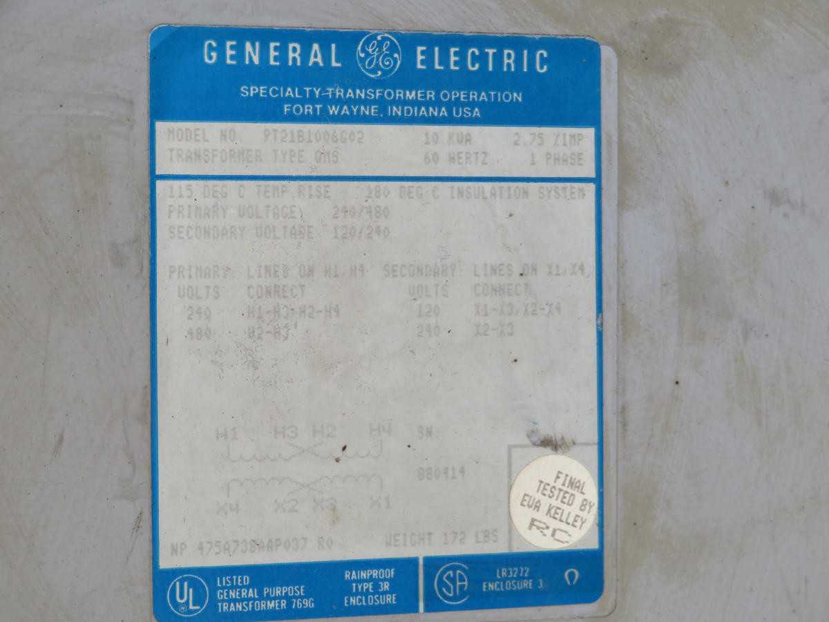 GE 9121B1006G02 GENERAL PURPOSE TRANSFORMER 10KVA 1 PH T198811 - MACHINING ACCESSORIES & TOOLING