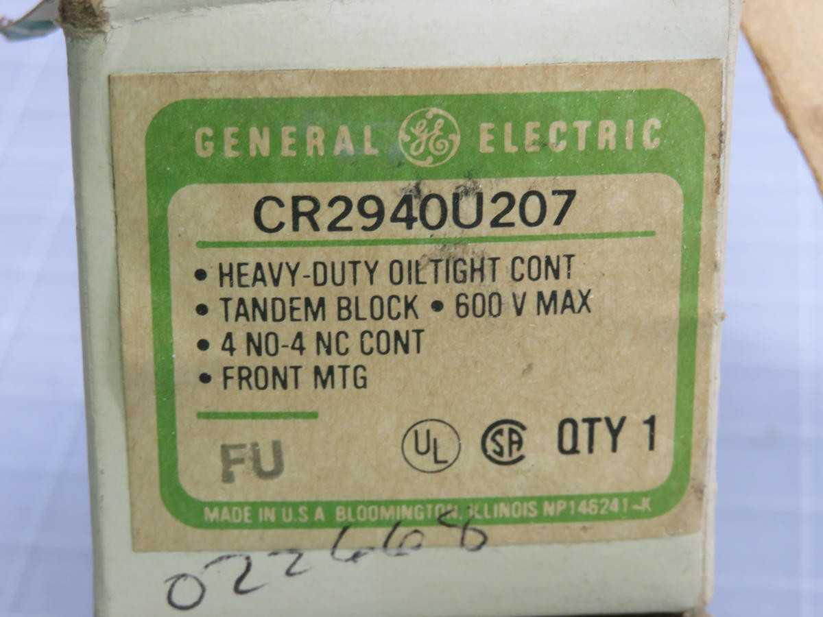 GE CR2940U207 CONTACT BLOCK T230811 - CONTACTORS