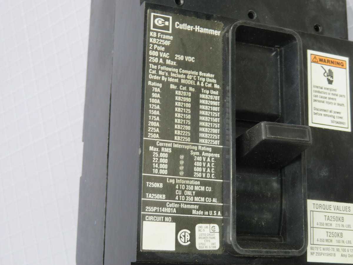 Cutler Hammer KB2250F Circuit Breaker T222370 - Reliable Power Protection - CIRCUIT BREAKERS