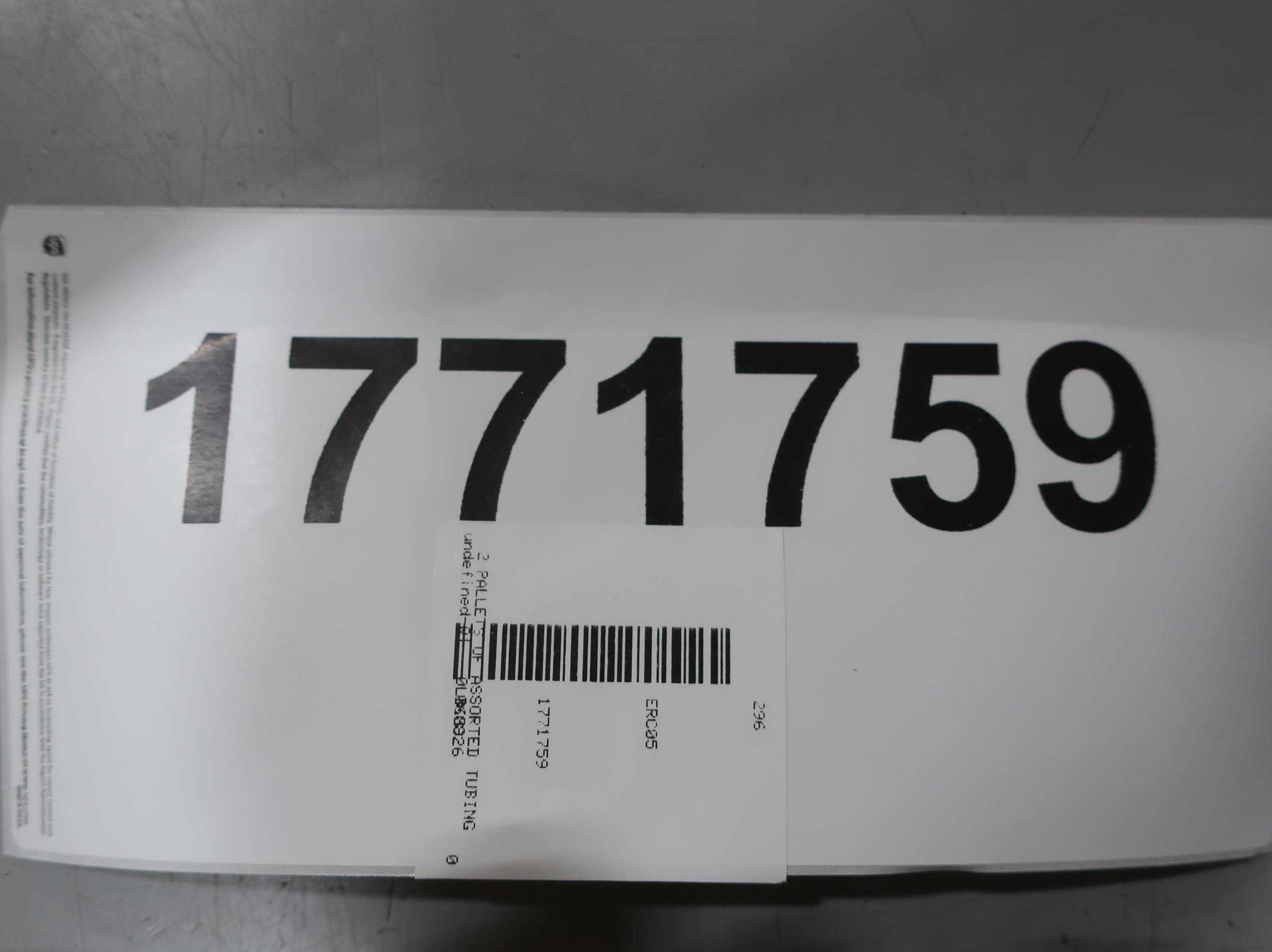 SKU 1771759 - 2 PALLETS OF ASSORTED TUBING - PLUMBING PARTS