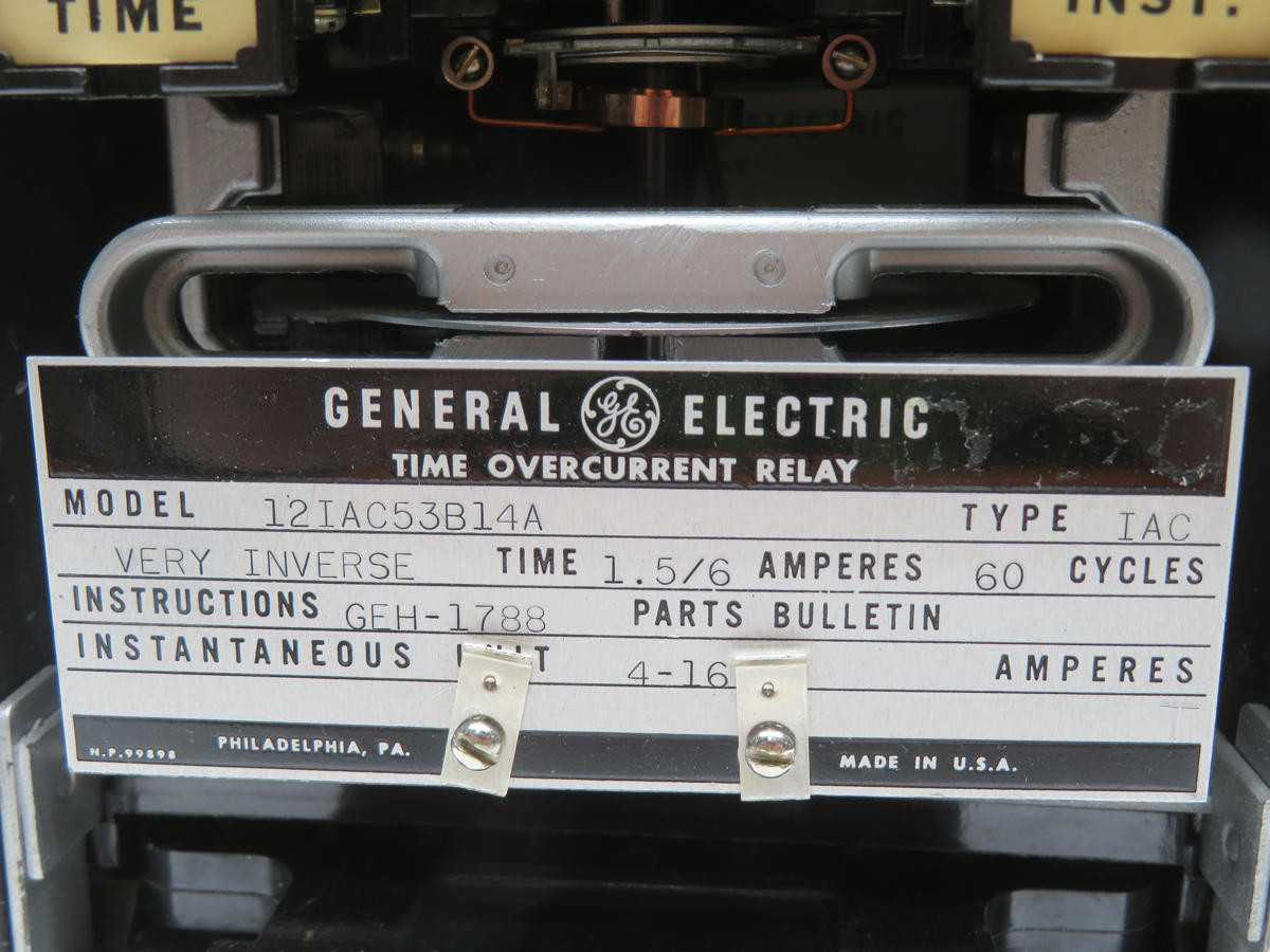GE 12IAC53B14A TYPE IAC TIME OVERCURRENT RELAY T210538 - ELECTRICAL COMPONENTS