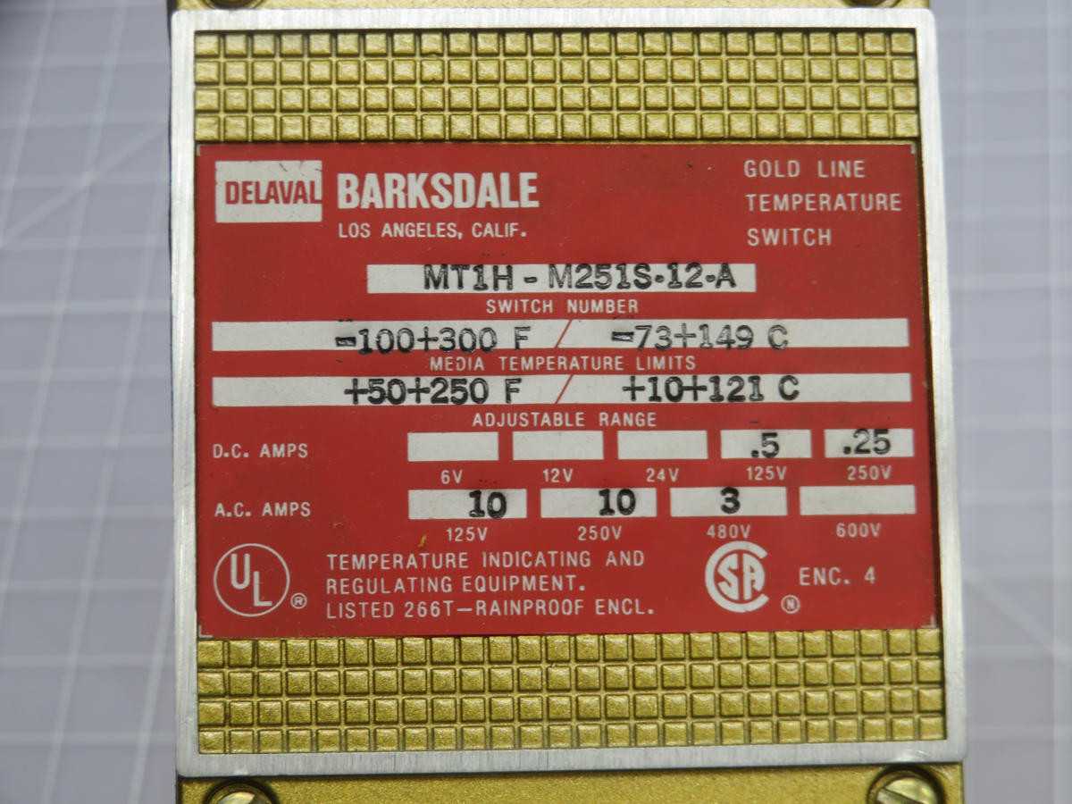 BARKSDALE MT1H-M2515-12-A TEMPERATURE SWITCH T242146 - TEMPERATURE CONTROL COMPONENTS