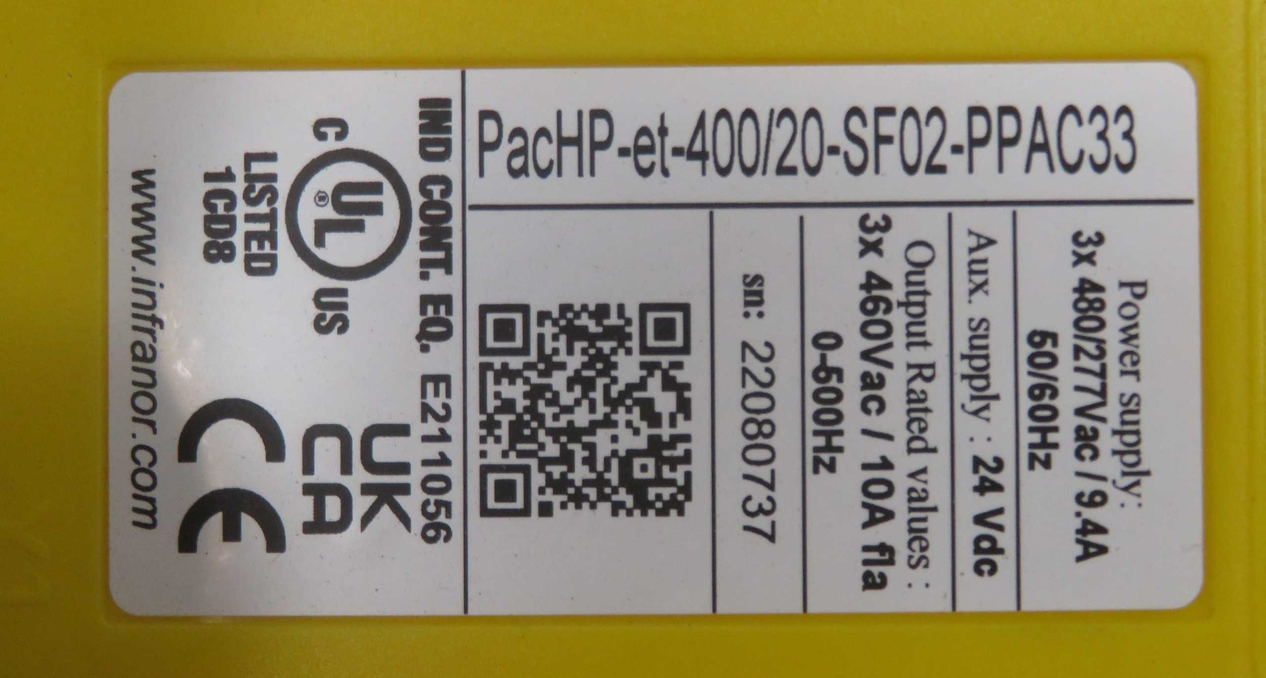 INFRANOR PACHP-ET-400/20-SF02-PPAC33 SERVO DRIVE - SERVO MOTORS