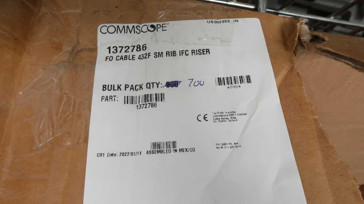 COMMSCOPE 1272786 SINGLE MODE RIBBON IFC RISER FIBER OPTIC CABLE 432 F 700 FT - FIBER OPTIC CABLE