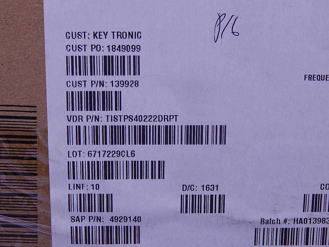 LOT OF 250 TEXAS INSTRUMENTS TPS40222DRPT SWITCHING VOLTAGE REGULATORS 1.6 A 1.25 MHZ BUCK CONV 3 MM - INDUSTRIAL PARTS