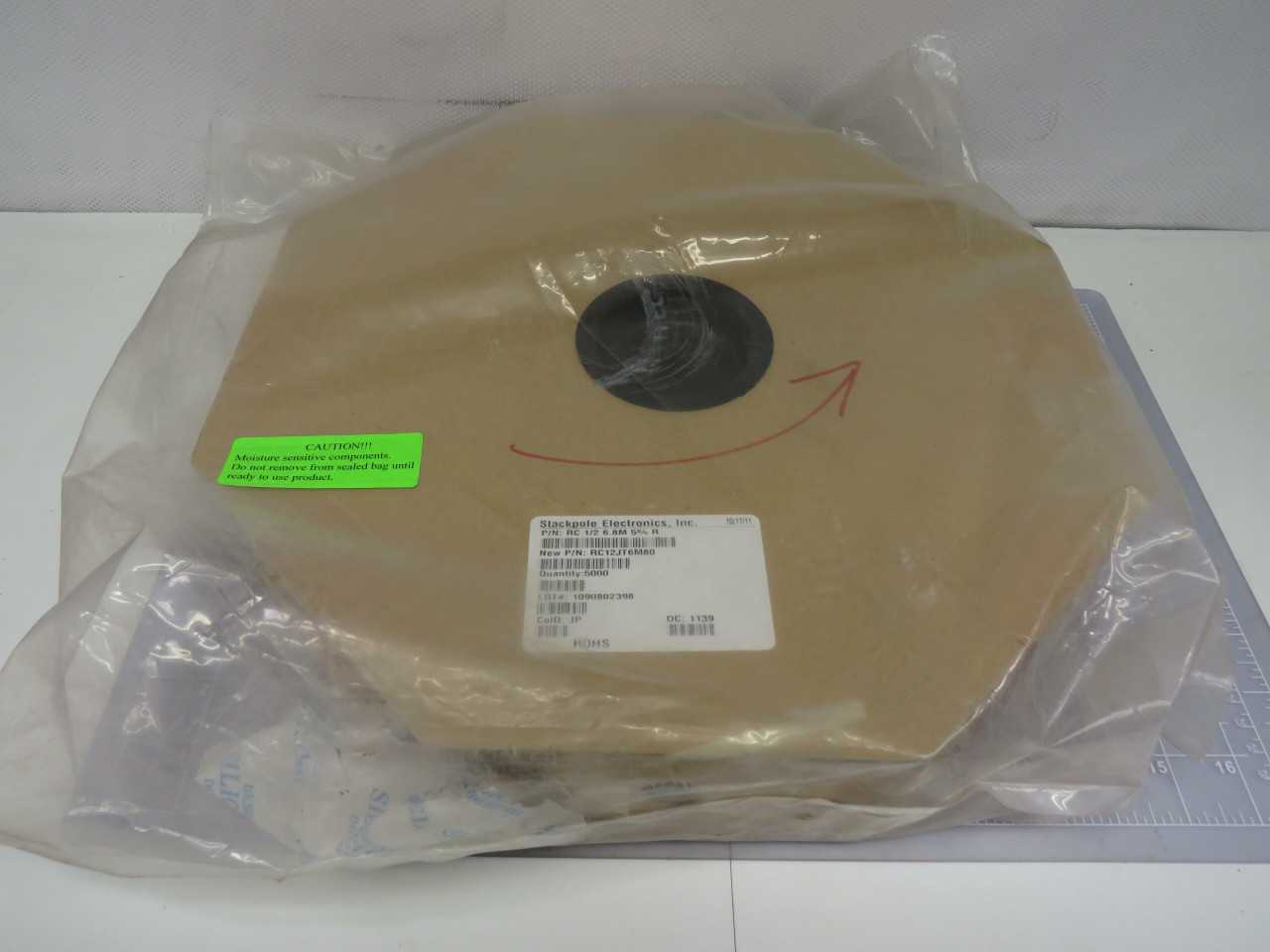 Lot Of 5000 Stackpole Electronics RC12JT6M80 6.8M 5% 0.5W Through Hole Resistors - ELECTRICAL COMPONENTS