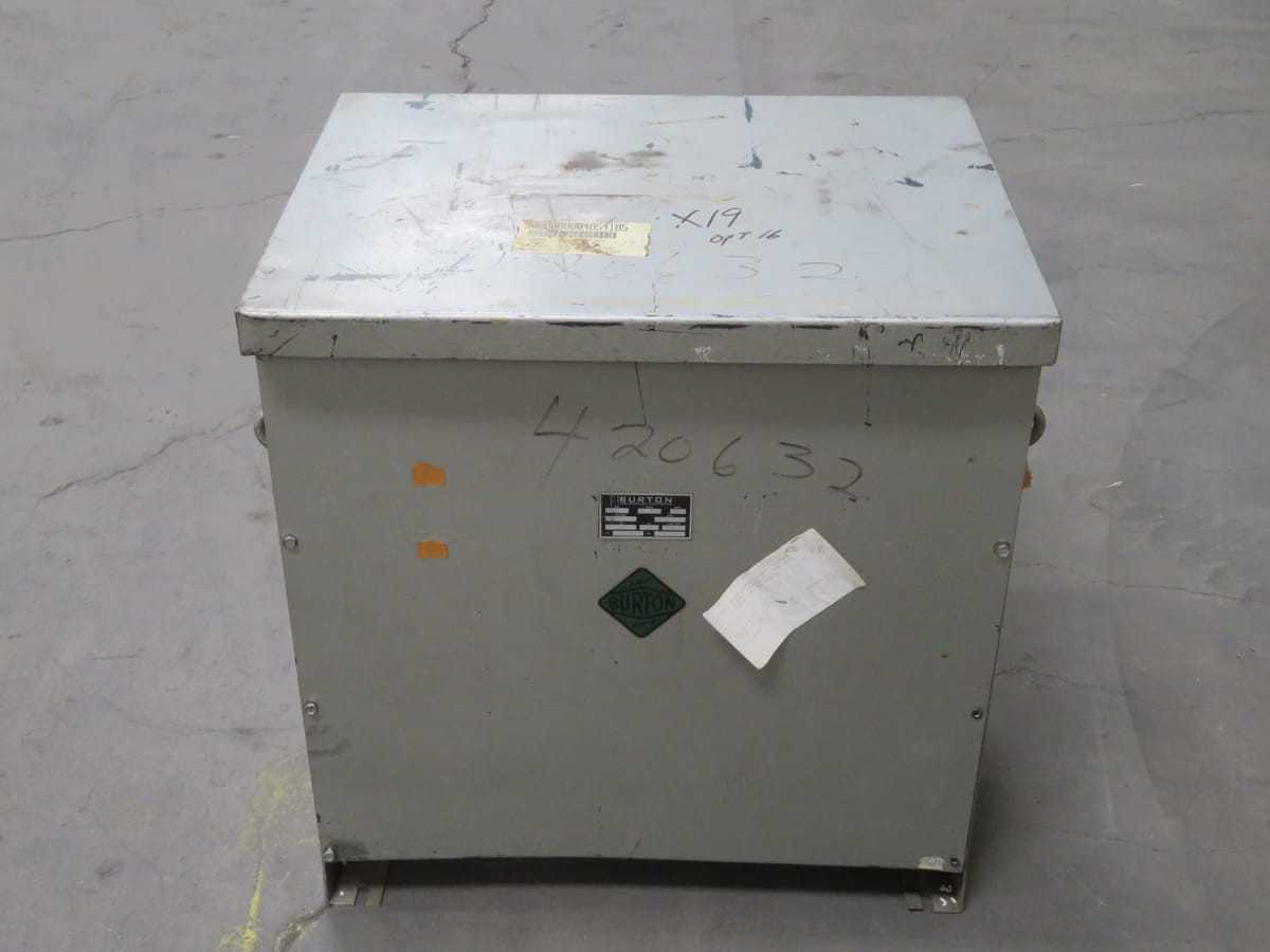 BURTON 121D247-1 POWER TRANSFORMER 30 KVA 3 PH 480 V T196970 - DRY TRANSFORMERS