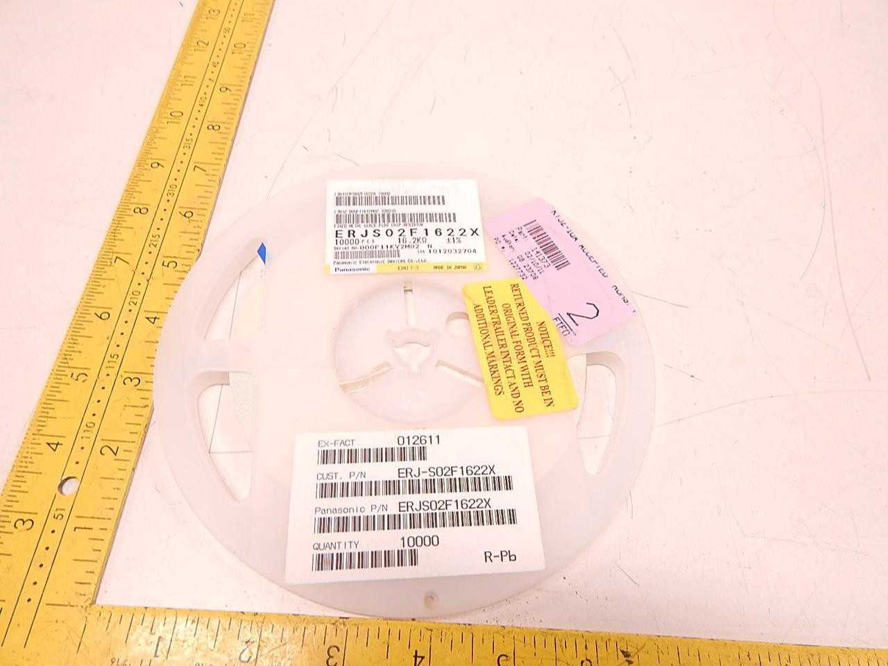 LOT OF 10000 ERJS02F1622X THICK FILM RESISTORS SMD 0402 16.2KOHMS 1% ANTI-SULFUR T78122 - ELECTRICAL COMPONENTS