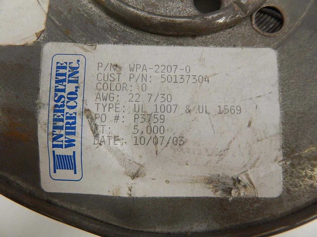INTERSTATE WIRE WPA-2207-0 50137304 WIRE T58226 - ELECTRICAL WIRE