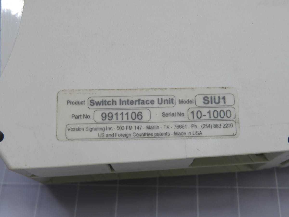 VOSSLOH-SCHWABE SIU1 9911106 SWITCH INTERFACE UNIT T238835 - AUTOMATION & CONTROLS