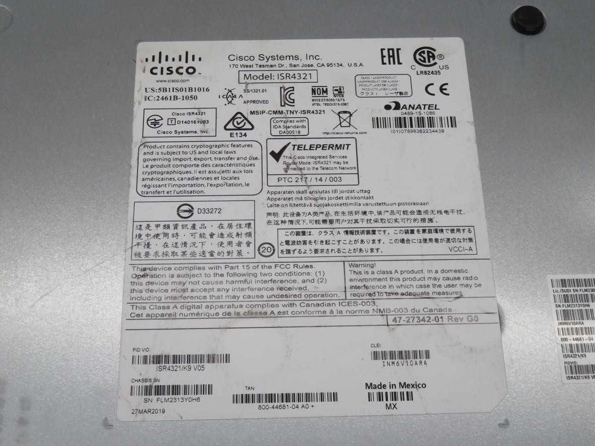 Cisco ISR4321 2NIM Router With 4G Flash And 4G DRAM - PLC MODULES