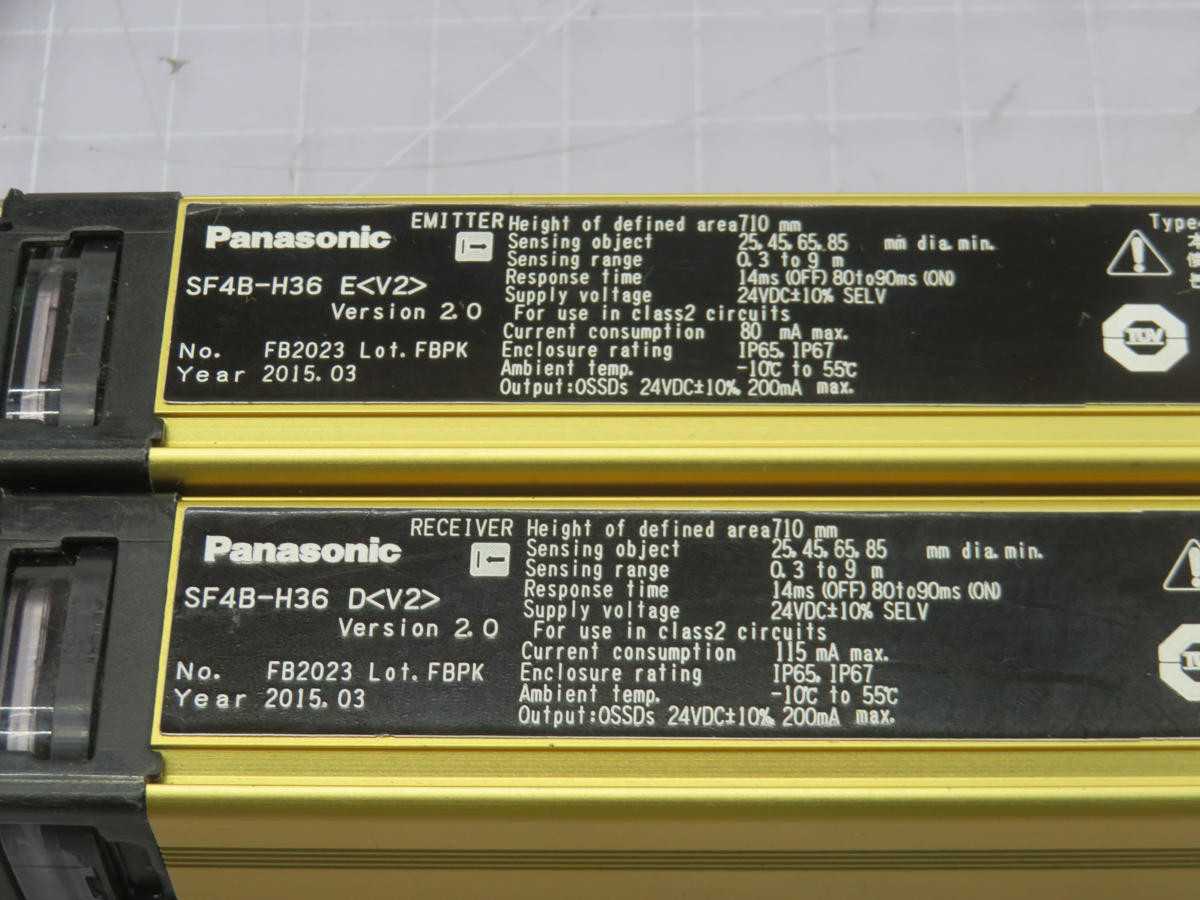 Panasonic SF4B-H36(V2) Safety Light Curtain Emitter & Receiver - SENSORS