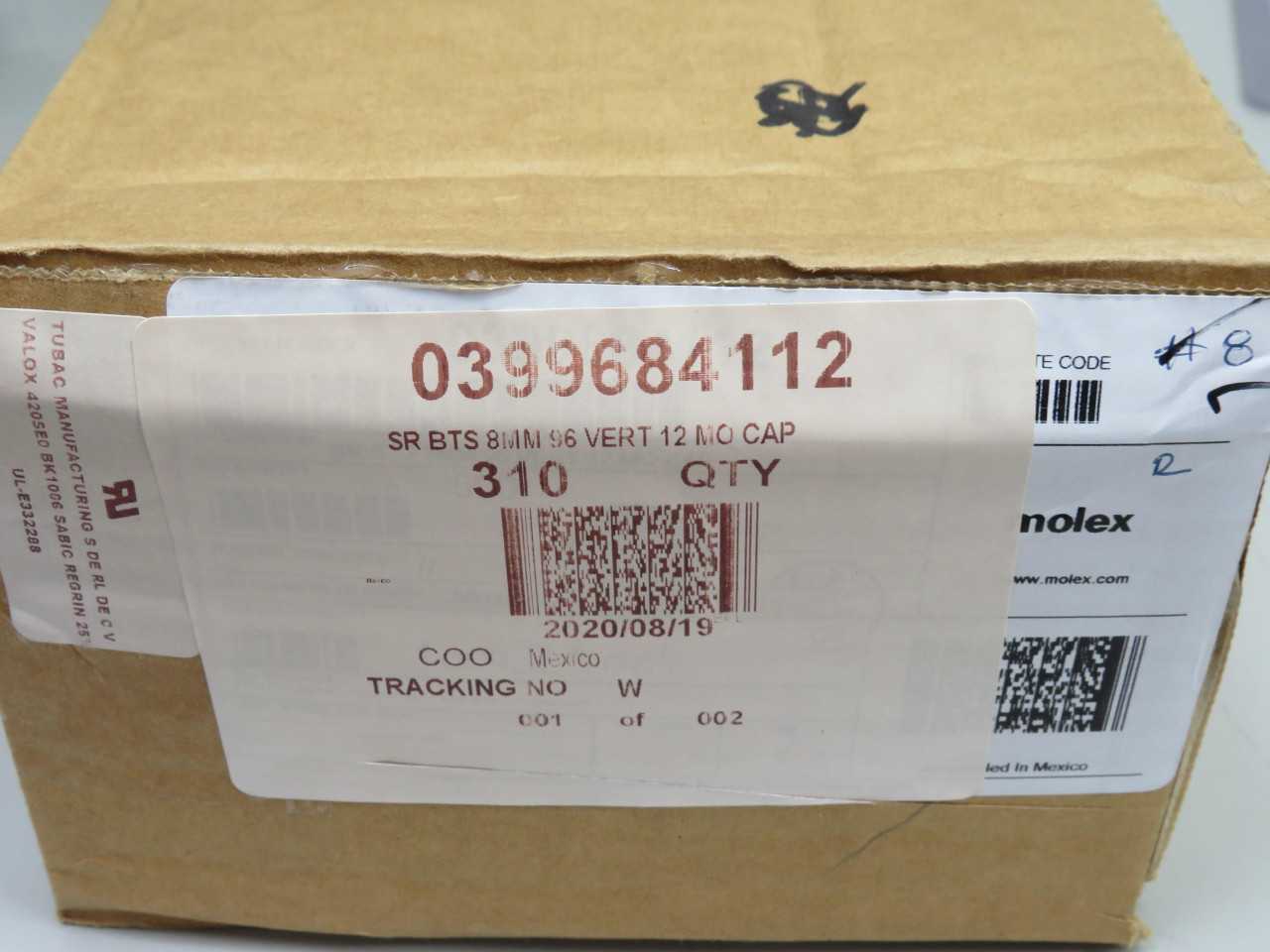 LOT OF 300 MOLEX 0399684112 SR BTS 8MM 96 VERTICAL 12 MO CAP TERMINAL BLOCKS T165304 - TERMINAL BLOCKS