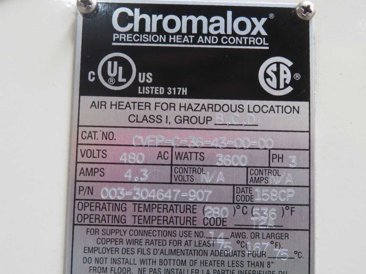 CHROMALOX CVEP-C-36-43-00-00 CONVECTION AIR HEATER T247127 - IMMERSION HEATER