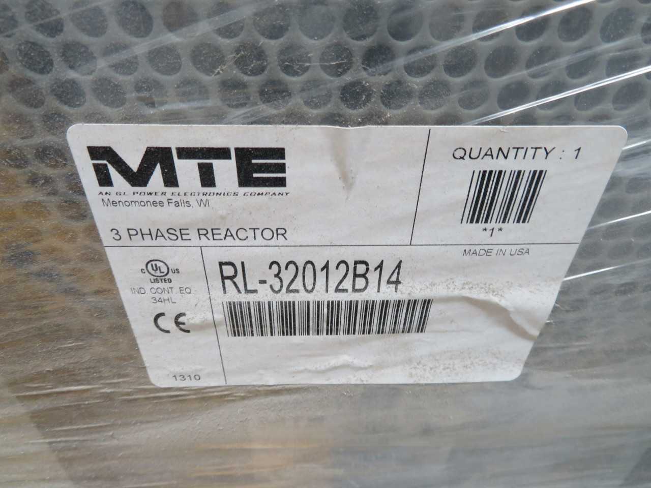 MTE RL-32012B14 SERIES RL 3 PHASE LINE REACTOR 320 AMPS AC 690 VAC T173357 - LINE REACTORS