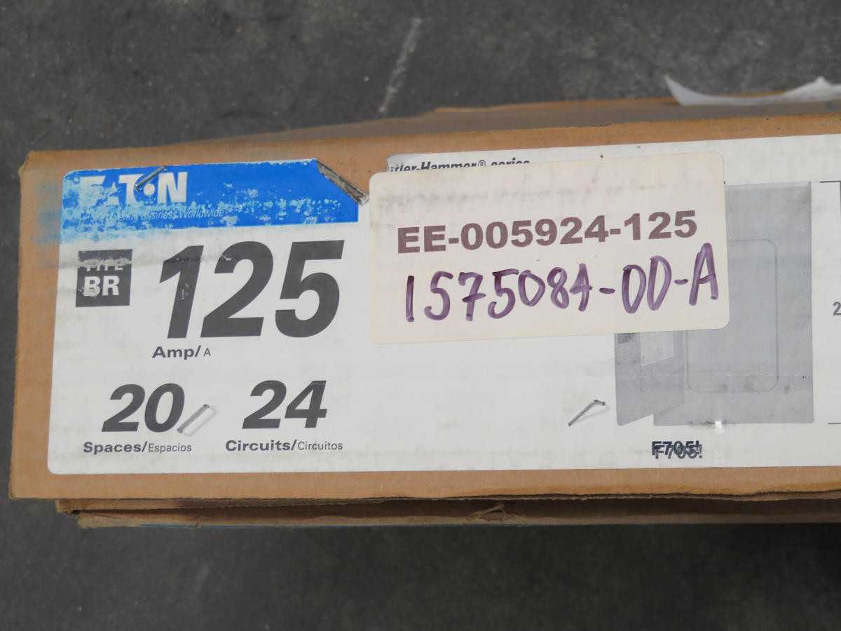Eaton BR2024B125 125 Amp 20 Spaces 24 Circuits Panelboard - CIRCUIT BREAKERS