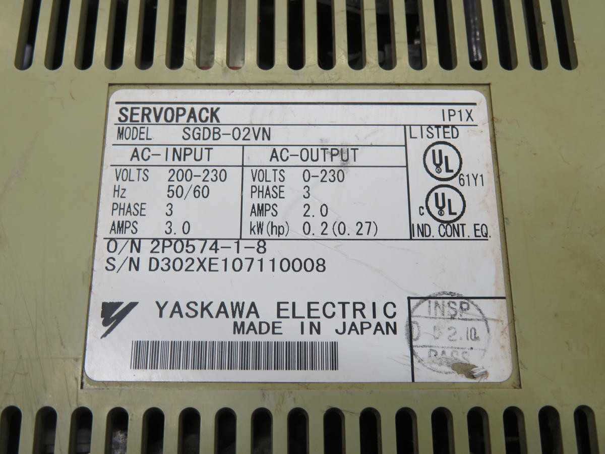 Yaskawa SGDB-02VN Servo Pack T219793 - High Performance Motion Control - SERVO
