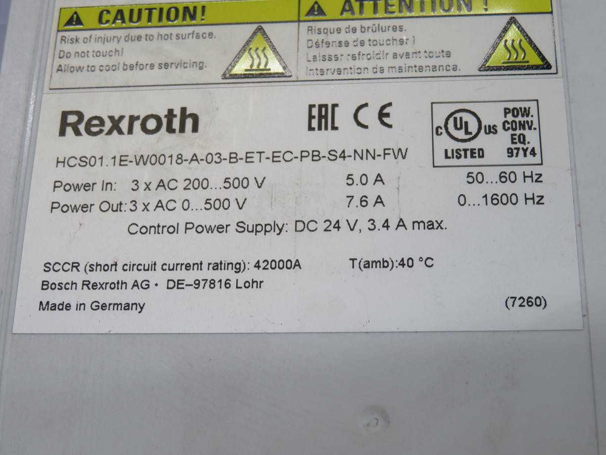 Rexroth HCS01.1E-W0018-A-03-B-ET-EC-PB-S4-NN-FW Compact Converter T210517 - SERVO