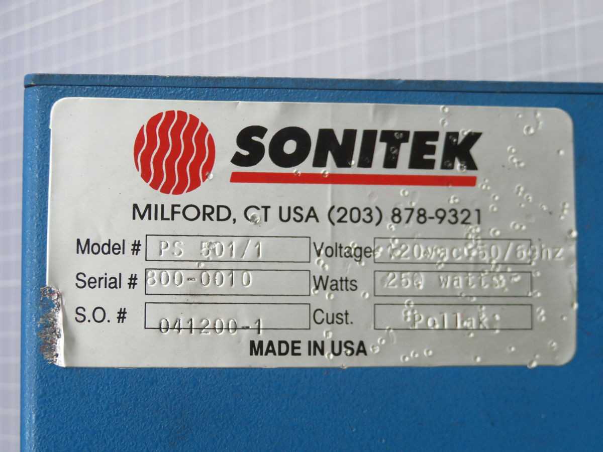 SONITEK PS 501/1 THERMAL PRESS CONTROLLER T247391 - OPERATOR CONTROLS