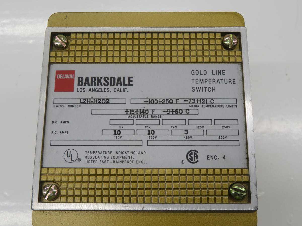 BARKSDALE L2H-H202 TEMPERATURE SWITCH T241817 - TEMPERATURE CONTROL COMPONENTS