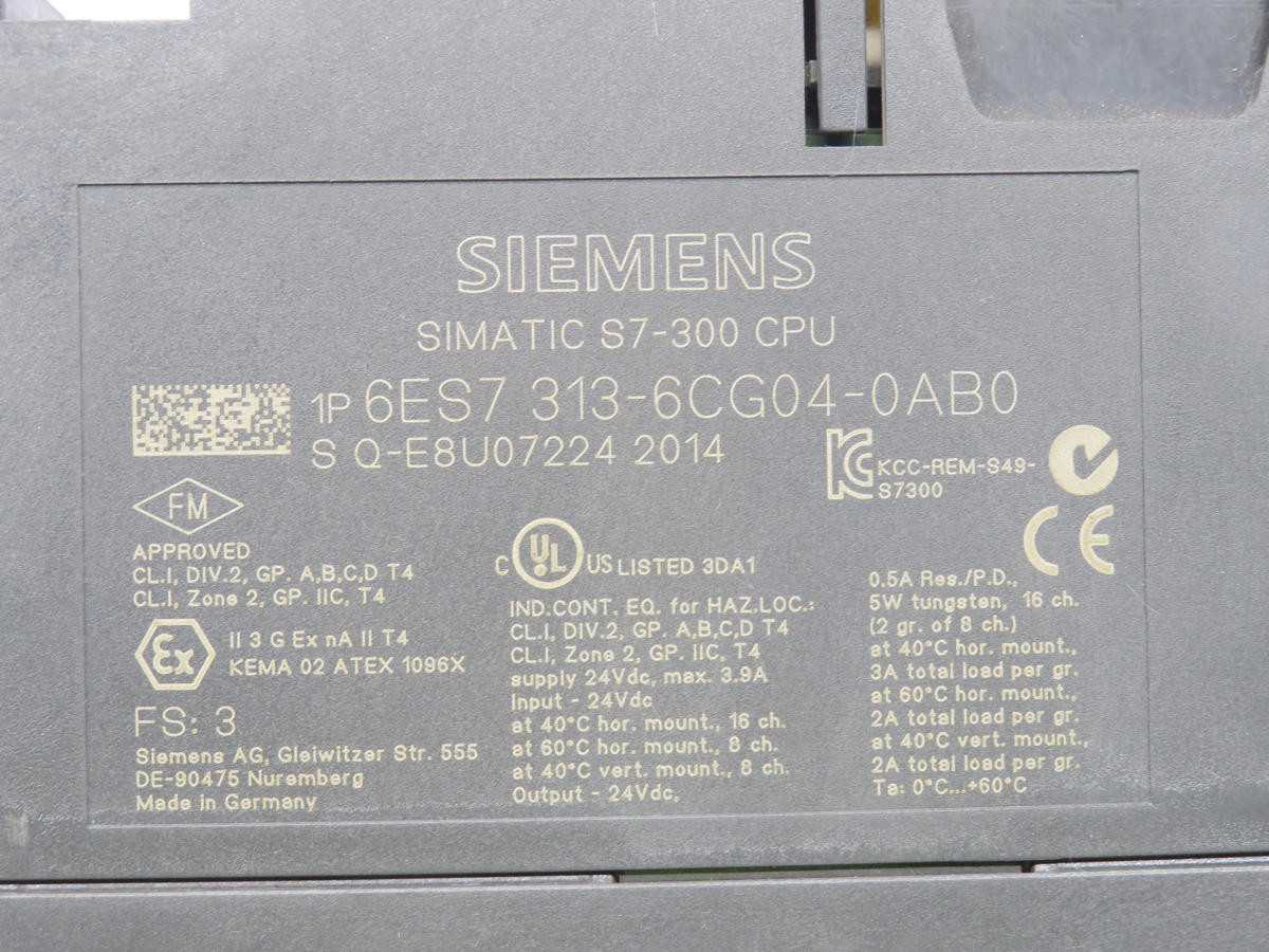 SIEMENS 6ES7313-6CG04-0AB0 COMPUTER T215597 - HMIS & DISPLAYS