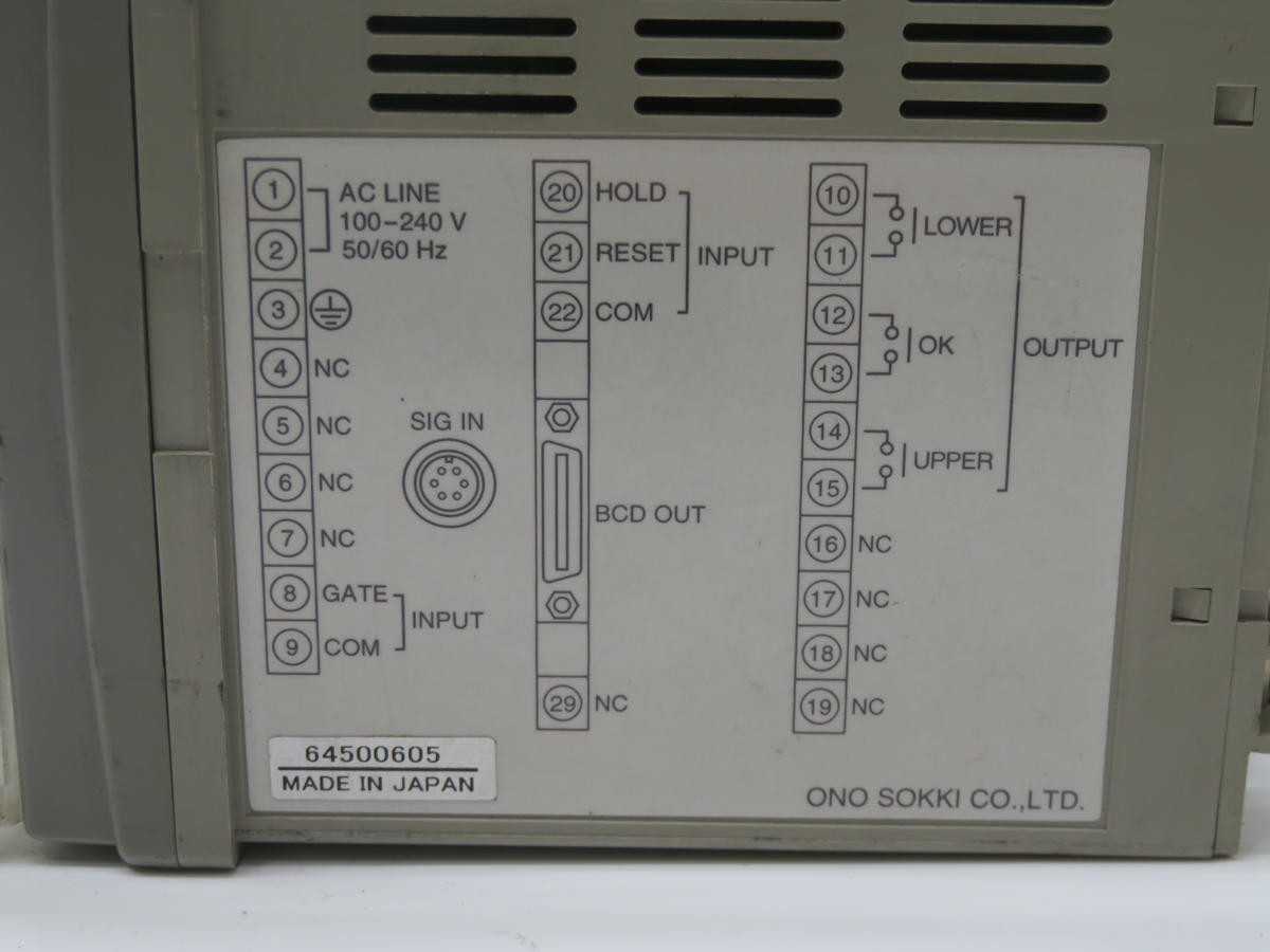 ONO SOKKI 645500605 DIGITAL GAUGE COMPARATOR T243189 - AUTOMATION & CONTROLS