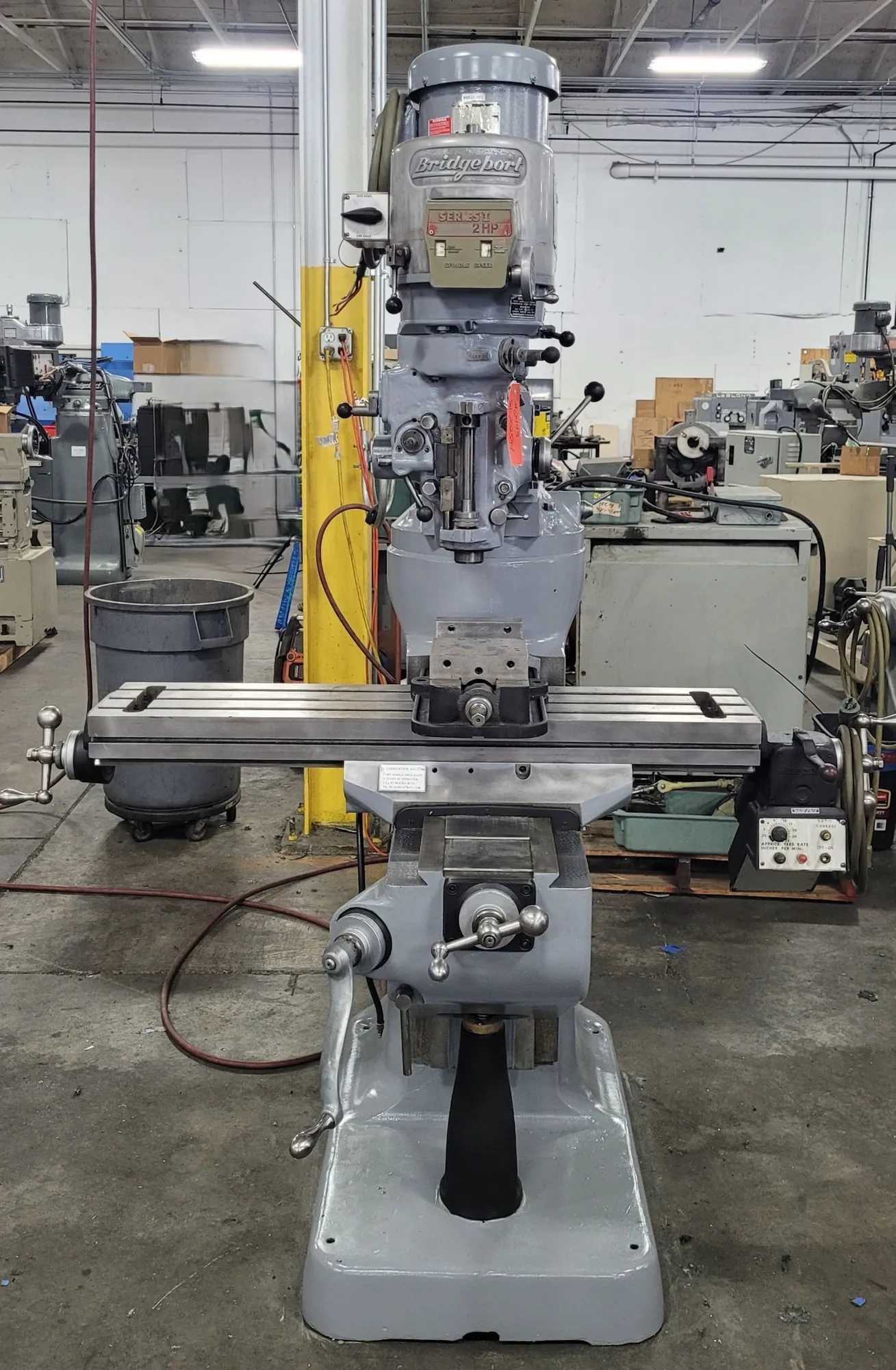 BRIDGEPORT SERIES 1 VERTICAL MILL, 2 HP, 9" X 42", R8, POWER FEED, 6" VISE - VERTICAL MILLING MACHINES