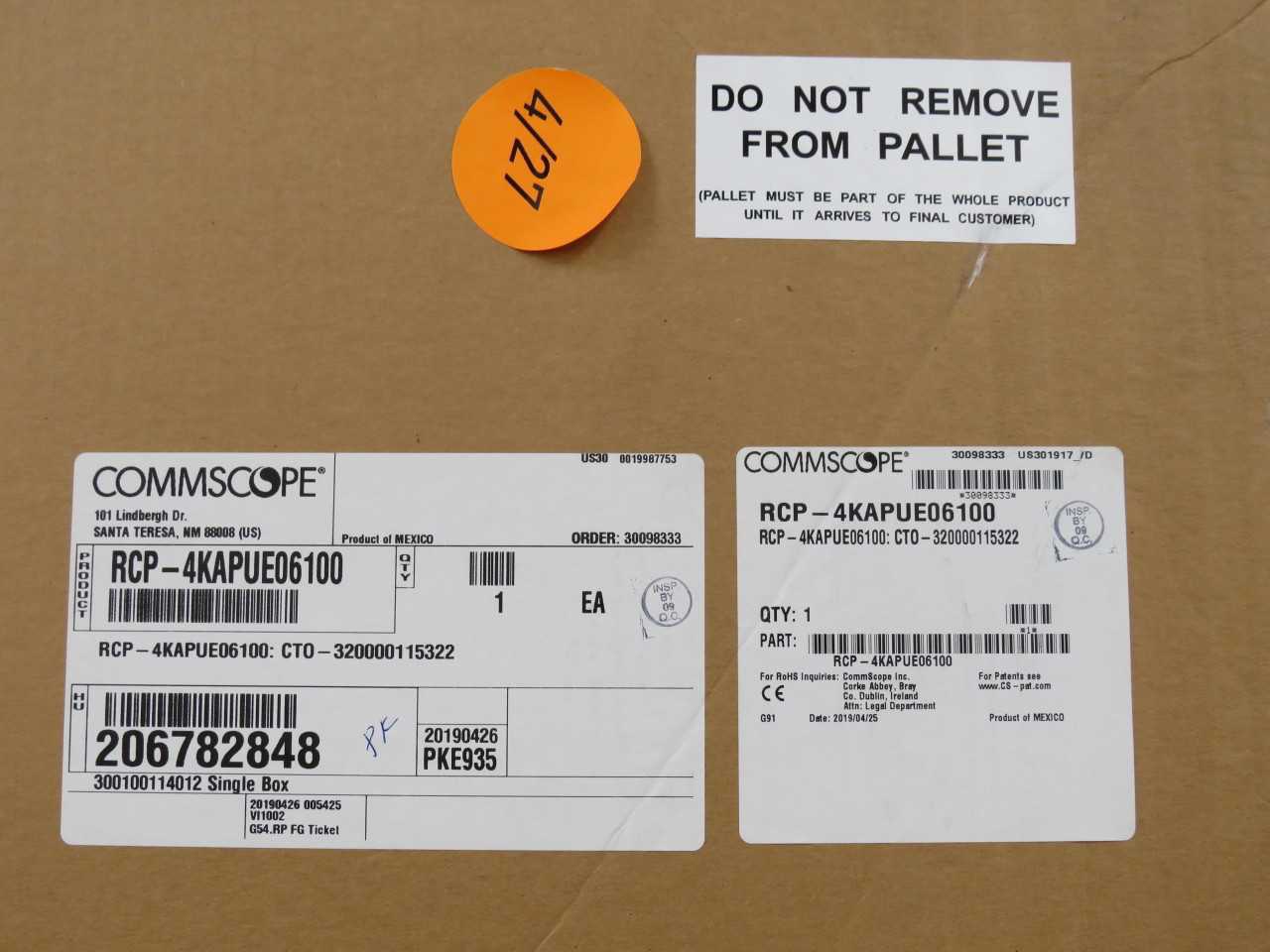 COMMSCOPE RCP-4KAPUE06100 FIBER OPTIC CABLE KITS ( 5 ROLLS OF 200 FT) T163769 - FIBER OPTIC CABLE