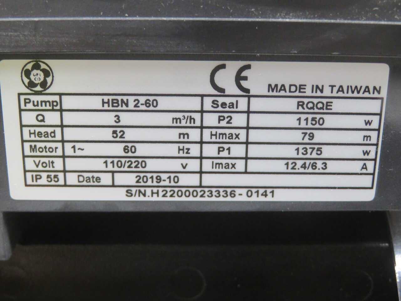 GOL Pumps HBN 2-60 Booster Pump - High Efficiency Water Pressure Solution - CENTRIFUGAL PUMP