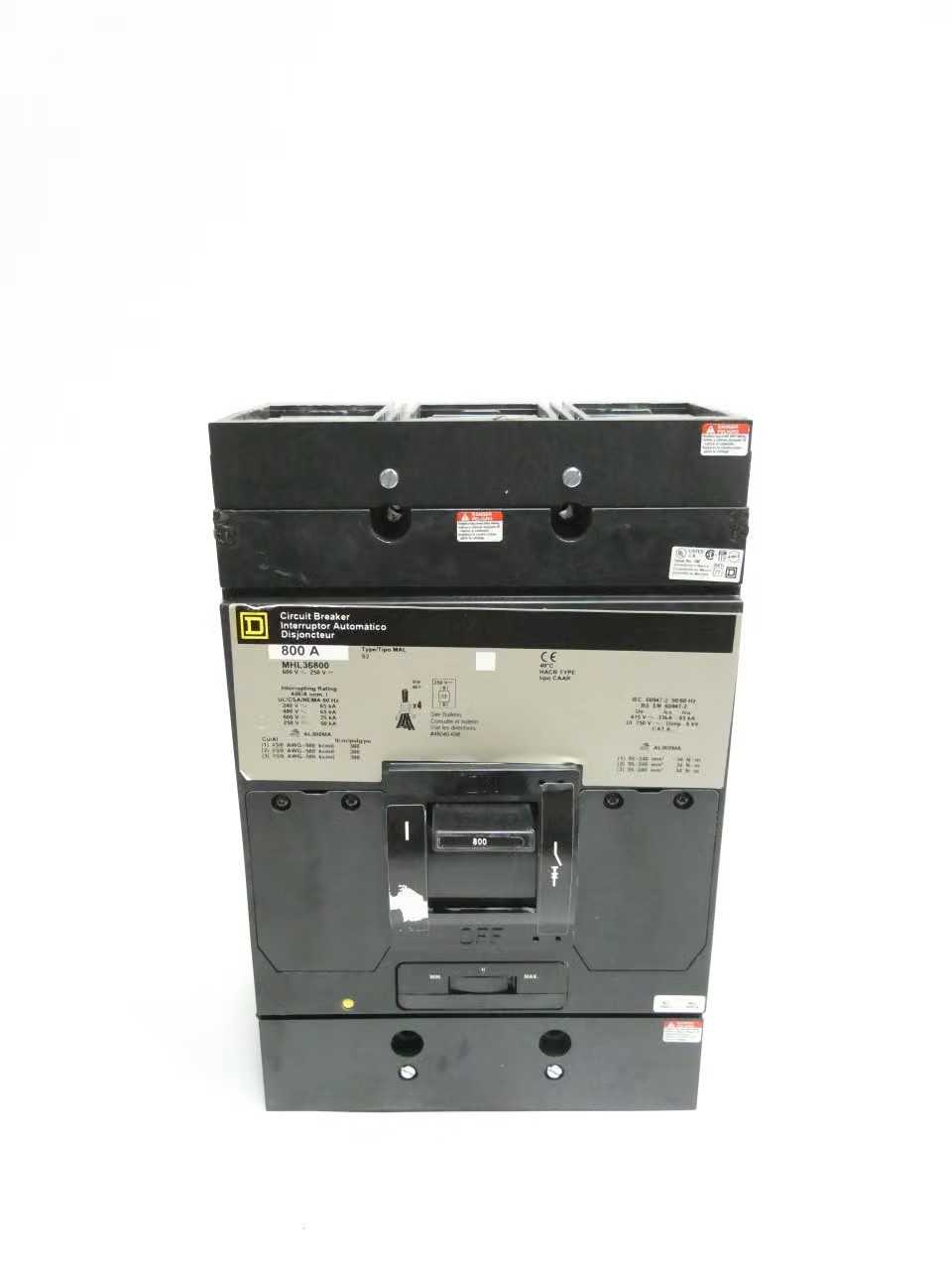 SKU 1787566 - LOT OF 1 SQUARE D MHL36800 3P 800A AMP 600V-AC MOLDED CASE CIRCUIT BREAKER - CIRCUIT BREAKERS