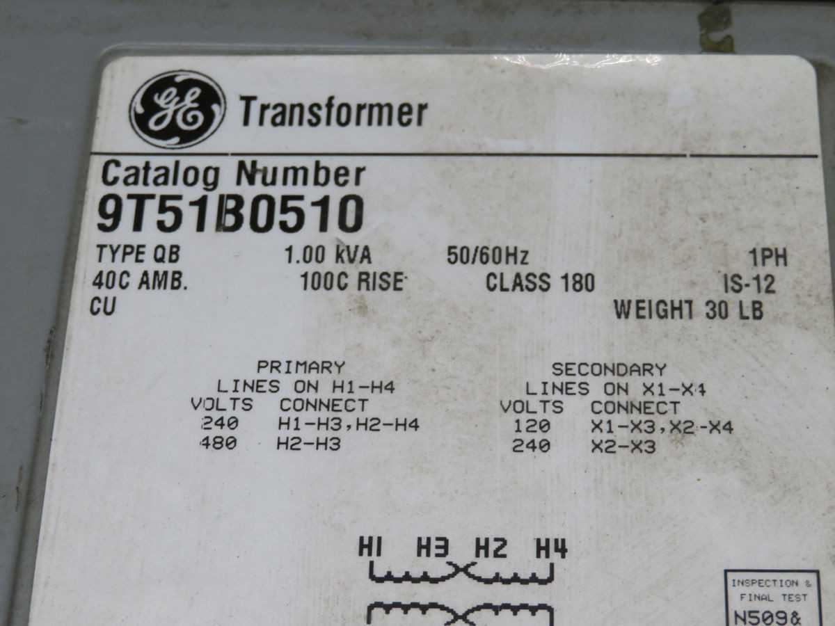 GE 9T51B0510 ENCLOSED TRANSFORMERS T247537 - MACHINING ACCESSORIES & TOOLING
