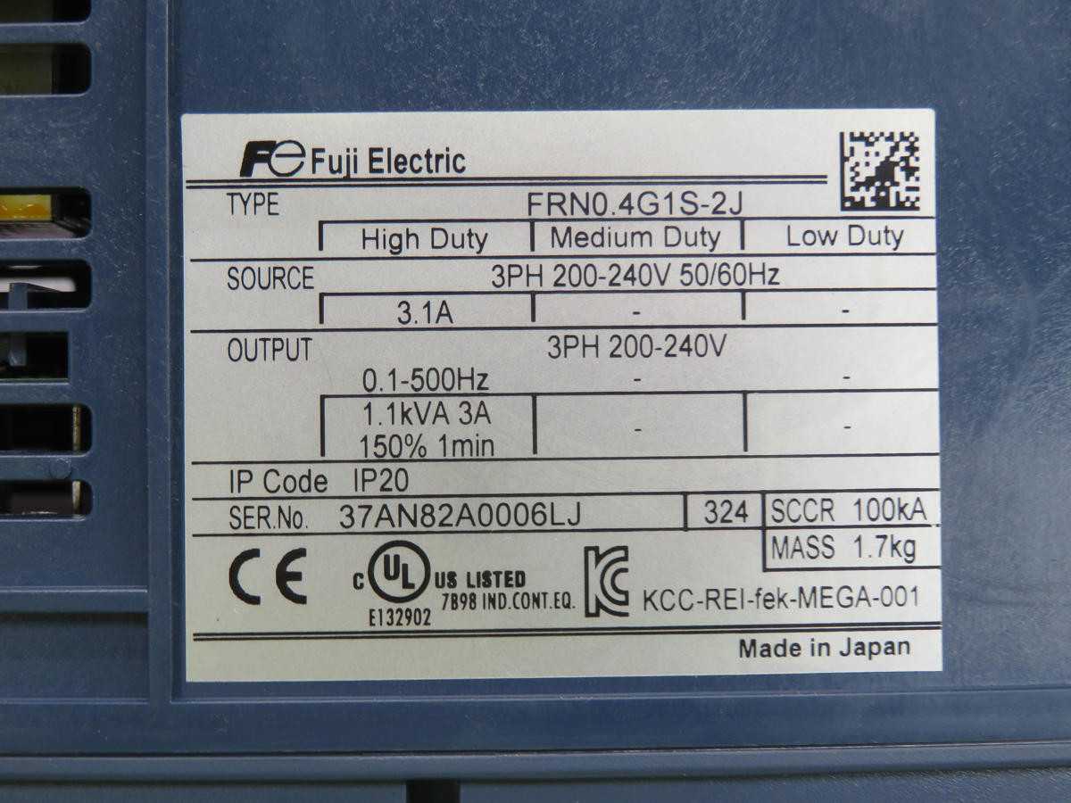 FUJI ELECTRIC FRN0.4G1S-2J HIGH, MEDIUM, LOW DUTY T240345 - POWER INVERTERS