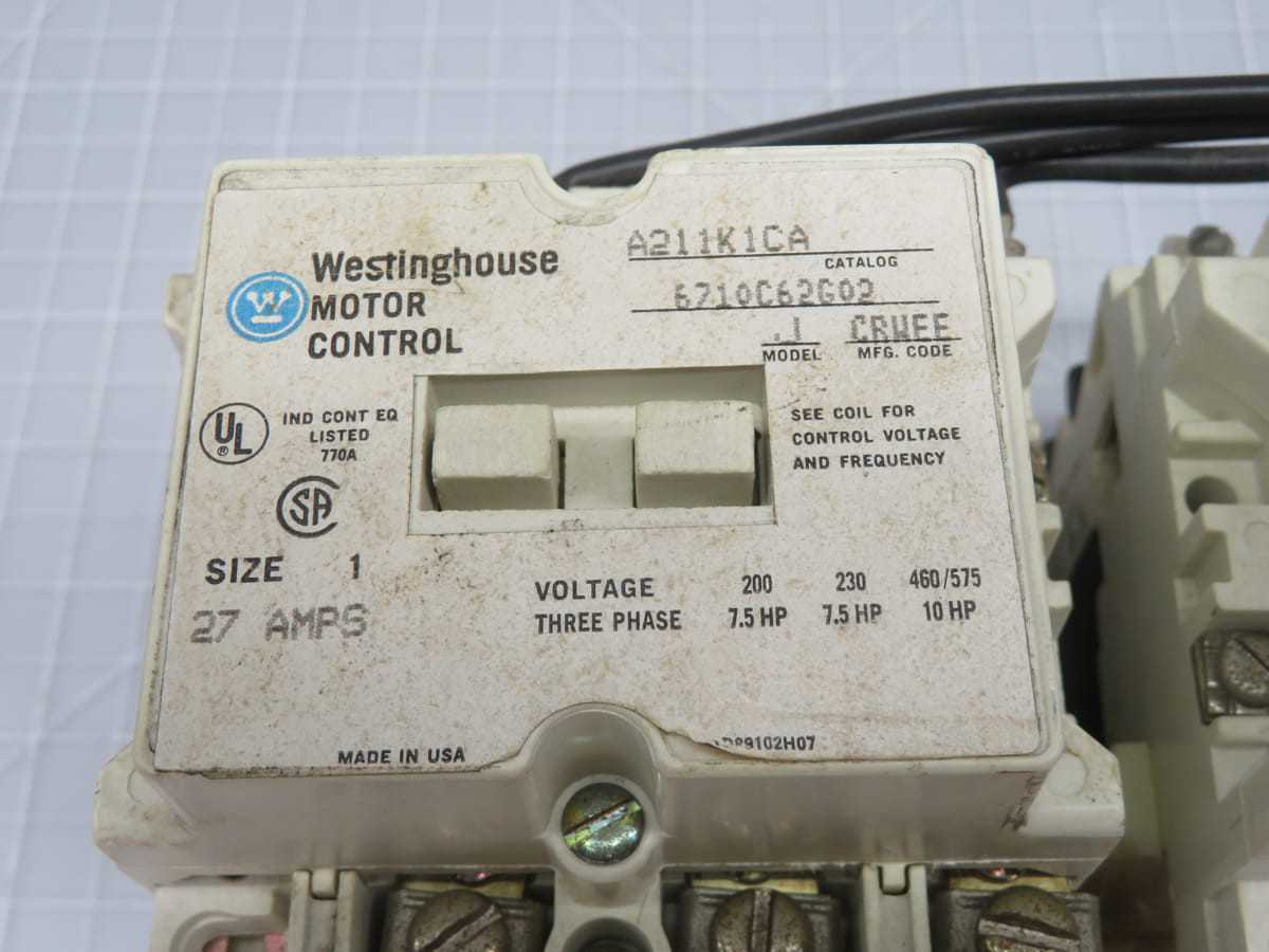 WESTINGHOUSE A211K1CA HORIZONTAL MOTOR CONTROL 27 AMP SIZE 1 200-460 V 7.5-10 HP T197481 - MOTOR STARTERS